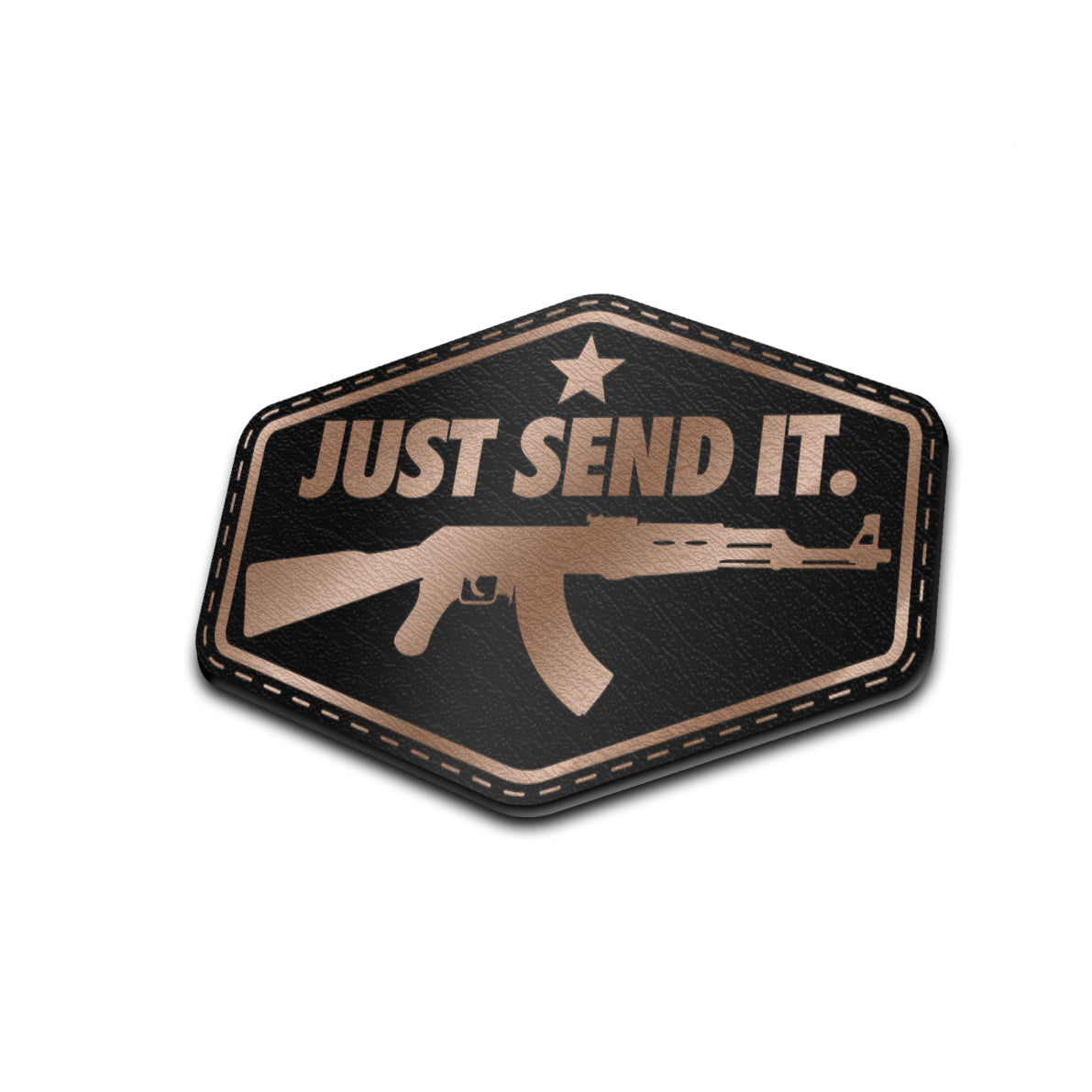 Just Send It / AK - American Bison Design Co. - 2a, ak, guns, Iron, Leather, On, Patch, Pre made, Premade, target