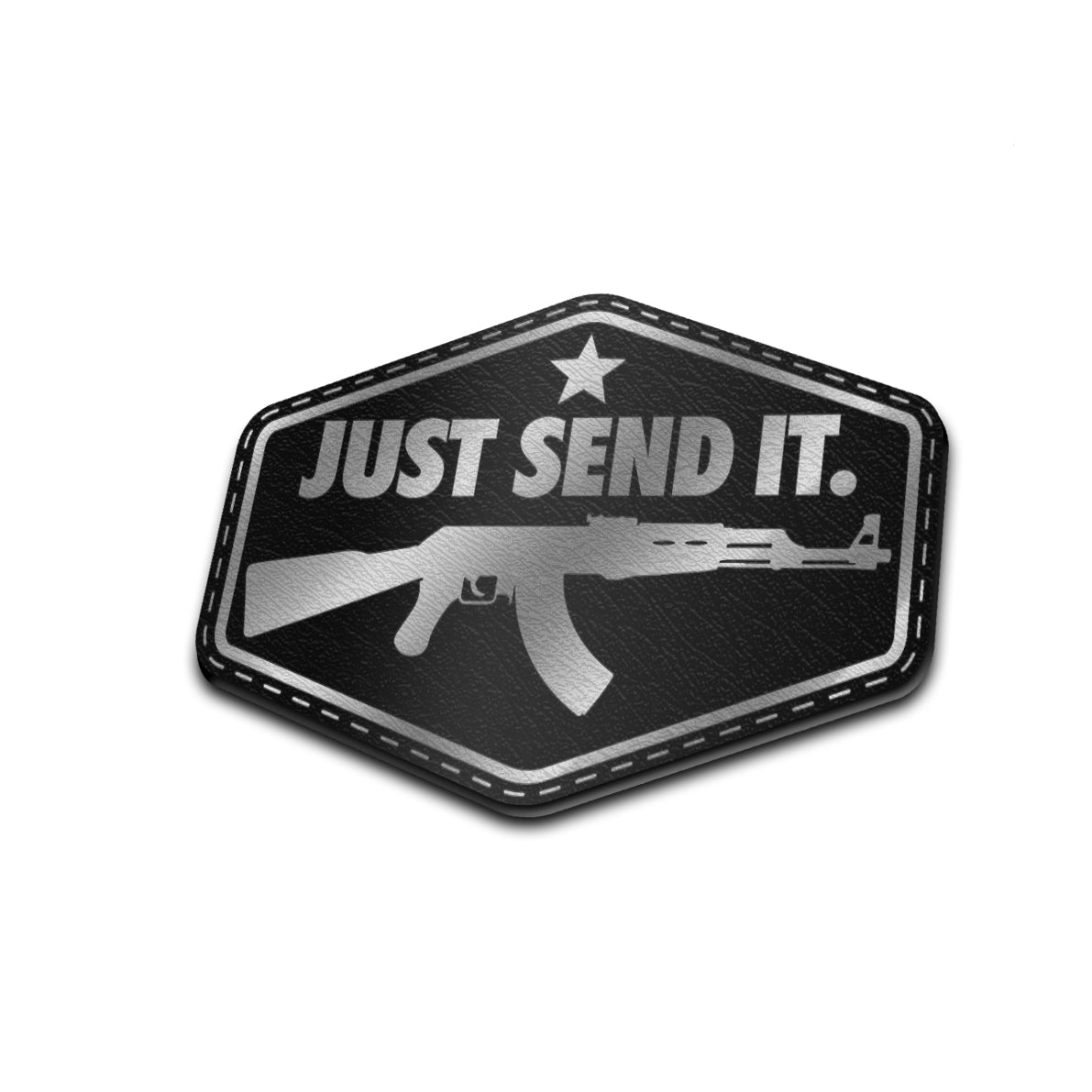 Just Send It / AK - American Bison Design Co. - 2a, ak, guns, Iron, Leather, On, Patch, Pre made, Premade, target