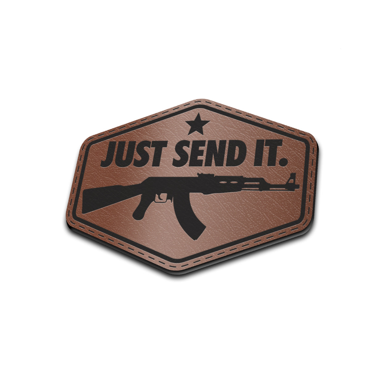Just Send It / AK - American Bison Design Co. - 2a, ak, guns, Iron, Leather, On, Patch, Pre made, Premade, target