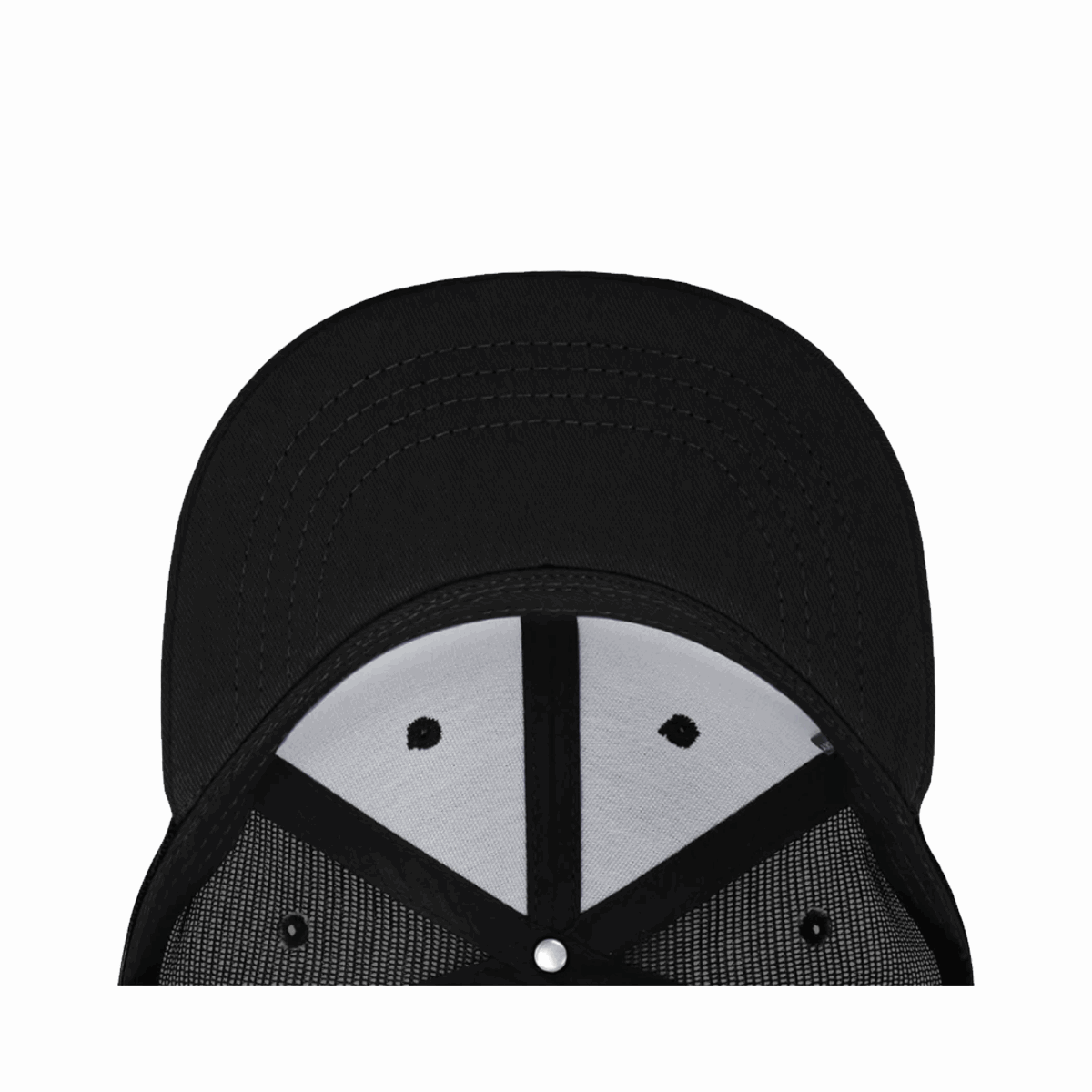 DECKY // Midnight - American Bison Design Co. - Black, Custom, Decky, Flat, Hat, Leather, Mesh, Patch, Snap, Trucker
