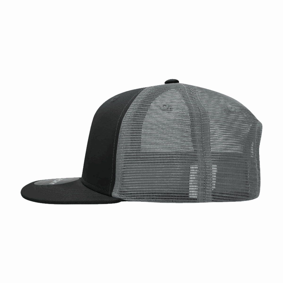 DECKY // Raider - American Bison Design Co. - Black, Custom, Decky, Flat, Grey, Hat, Leather, Mesh, Patch, Snap, Trucker