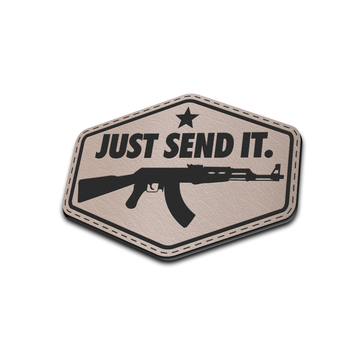Just Send It / AK - American Bison Design Co. - 2a, ak, guns, Iron, Leather, On, Patch, Pre made, Premade, target