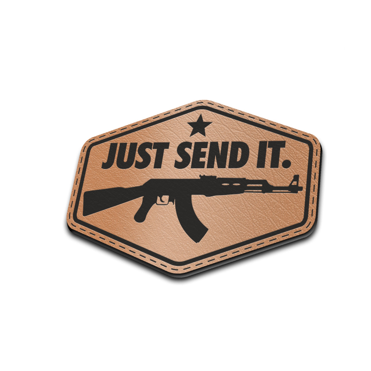 Just Send It / AK - American Bison Design Co. - 2a, ak, guns, Iron, Leather, On, Patch, Pre made, Premade, target