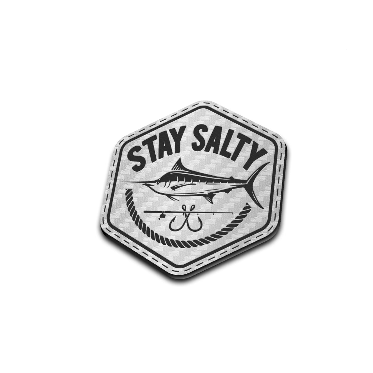 Stay Salty - American Bison Design Co. - deep sea, fish, fishing, game, Iron, Leather, marlin, ocean, On, Patch, Pre made, Premade, salty