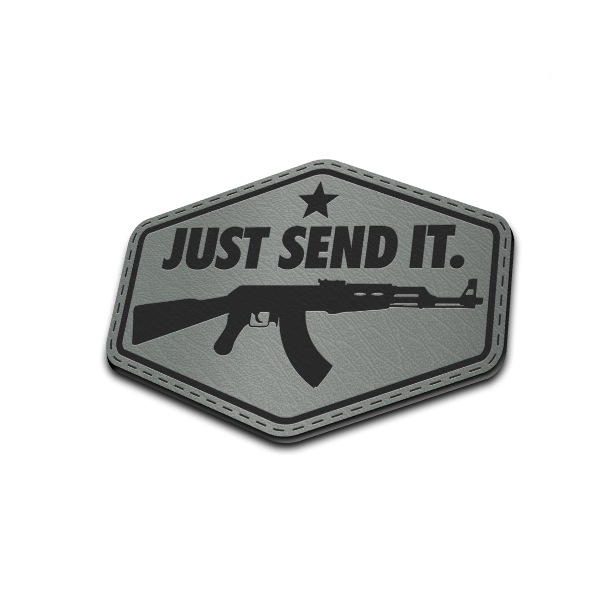 Just Send It / AK - American Bison Design Co. - 2a, ak, guns, Iron, Leather, On, Patch, Pre made, Premade, target