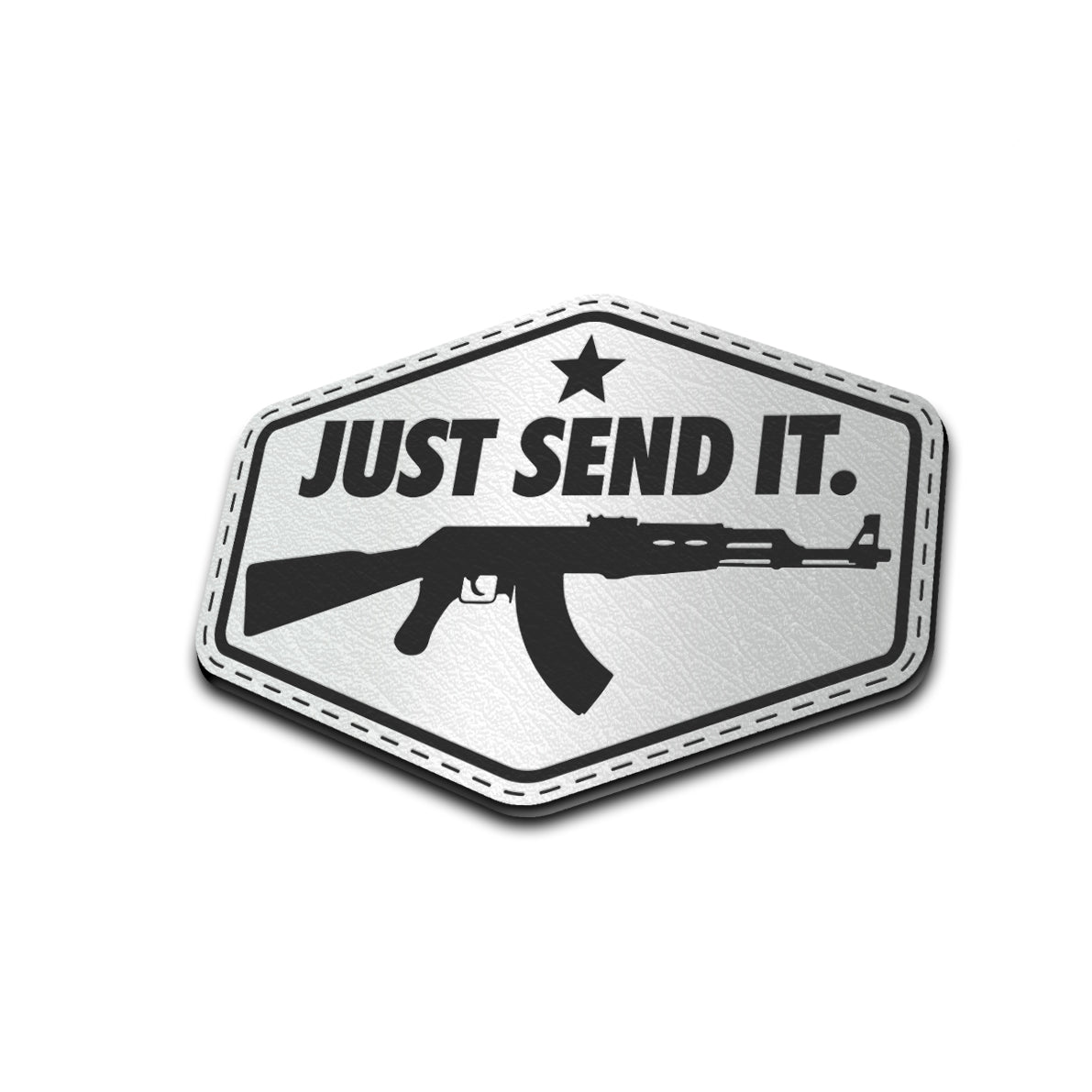 Just Send It / AK - American Bison Design Co. - 2a, ak, guns, Iron, Leather, On, Patch, Pre made, Premade, target