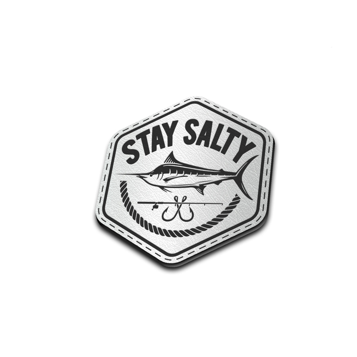 Stay Salty - American Bison Design Co. - deep sea, fish, fishing, game, Iron, Leather, marlin, ocean, On, Patch, Pre made, Premade, salty