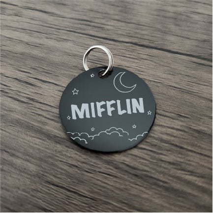 ★ TAGS // Round - American Bison Design Co. - aluminum, anodized, black, cat, Custom, dog, engraving, lace, metal, round, tag