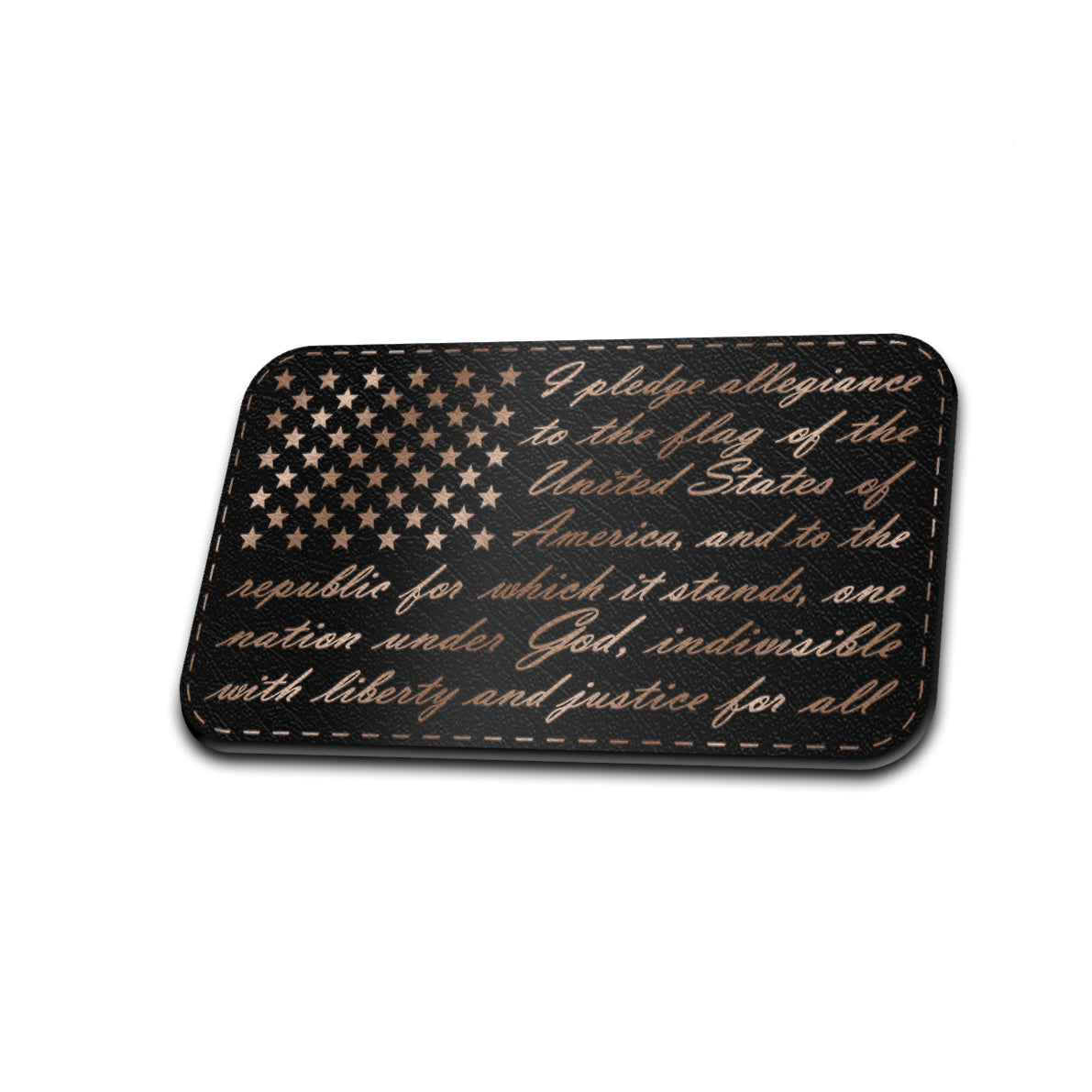 USA Pledge Flag - American Bison Design Co. - america, flag, Iron, Leather, On, Patch, Patriotic, pledge, Pre made, Premade, USA