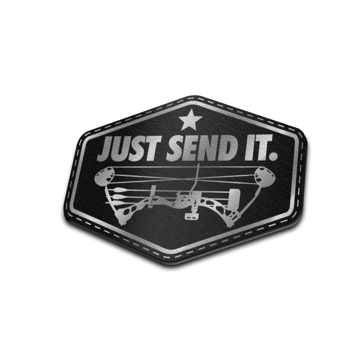 Just Send It / Bow - American Bison Design Co. - compound, game, hunt, hunting, Iron, Leather, On, Patch, Pre made, Premade, target