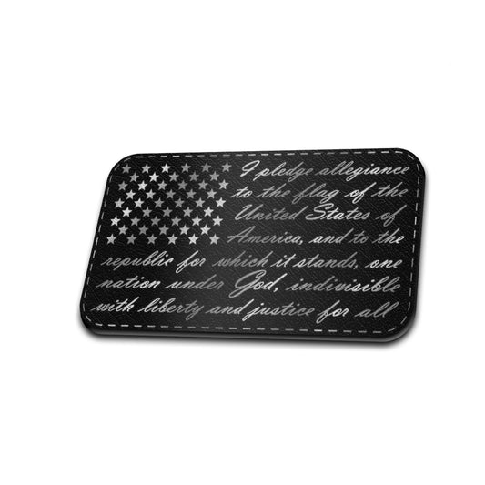 USA Pledge Flag - American Bison Design Co. - america, flag, Iron, Leather, On, Patch, Patriotic, pledge, Pre made, Premade, USA