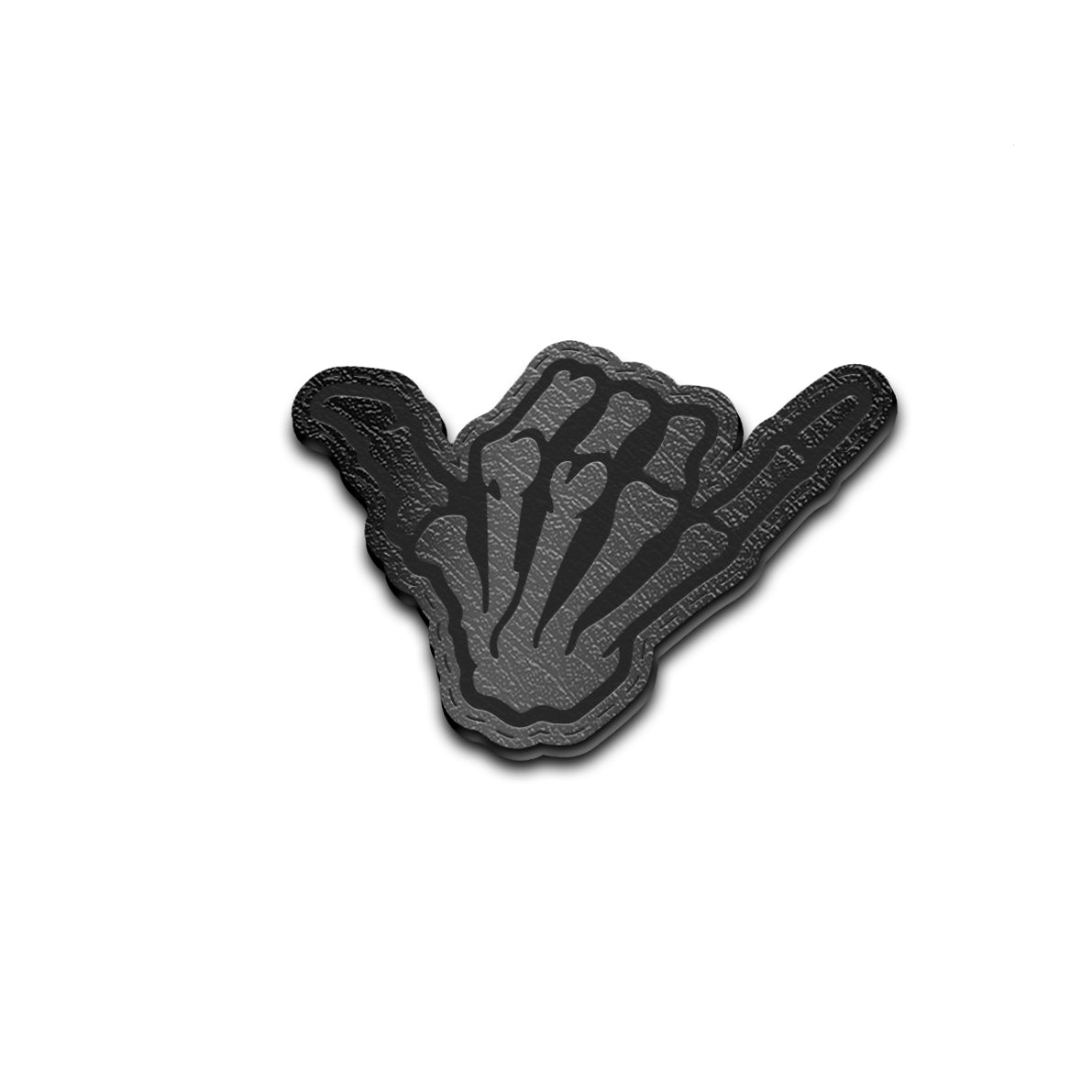 Shaka Skelly - American Bison Design Co. - finger, funny, hand, hang loose, Iron, Leather, On, Patch, Pre made, Premade, shaka, skeleton, skelly