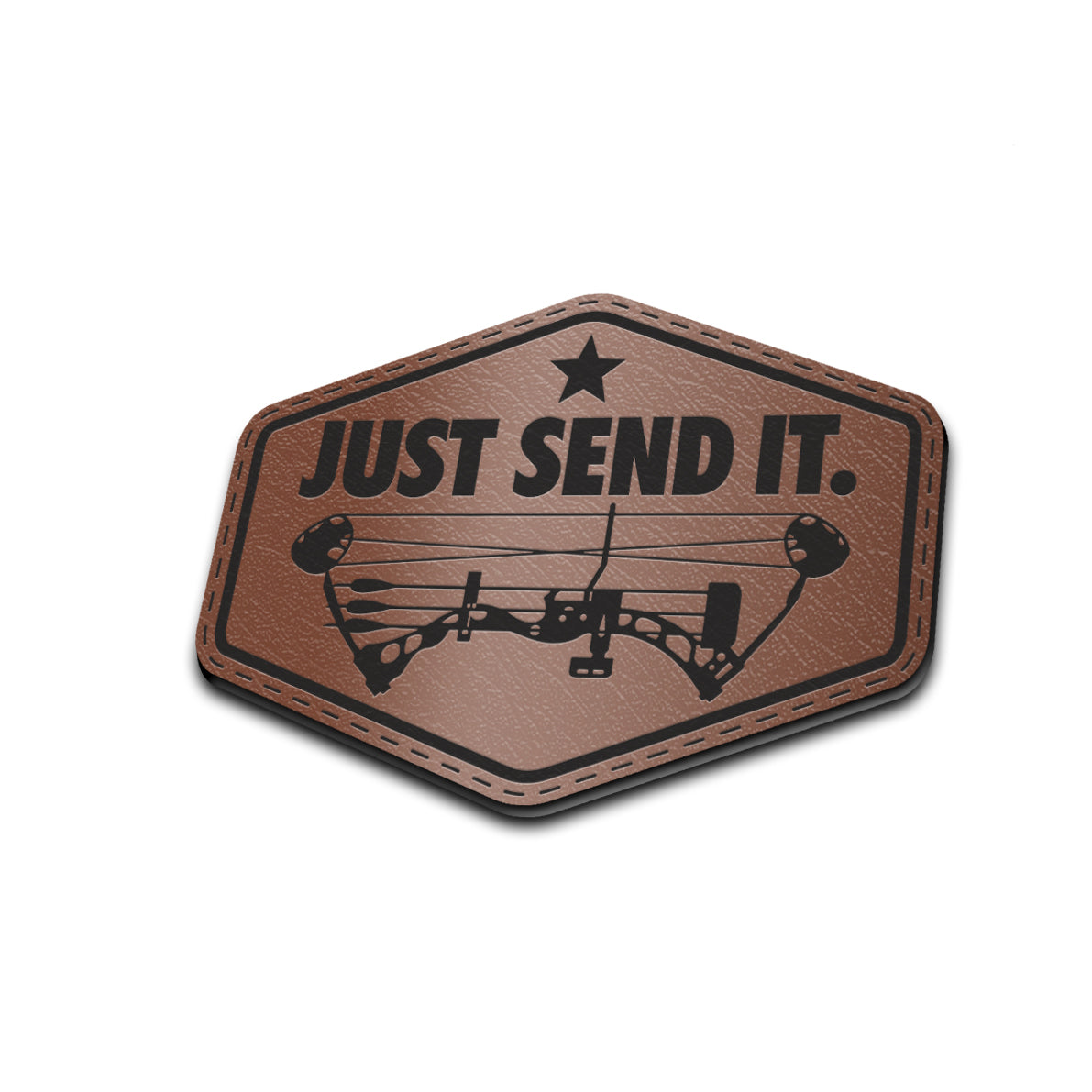 Just Send It / Bow - American Bison Design Co. - compound, game, hunt, hunting, Iron, Leather, On, Patch, Pre made, Premade, target