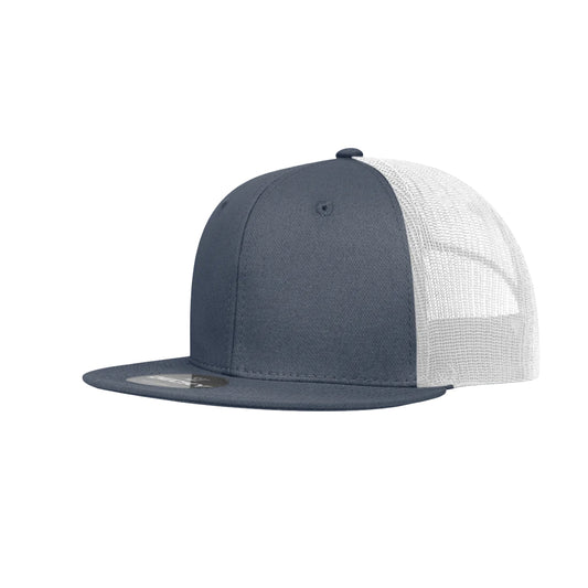 DECKY // Glacier - American Bison Design Co. - Black, blue, Custom, Decky, Flat, Hat, Leather, Mesh, Patch, Snap, Trucker