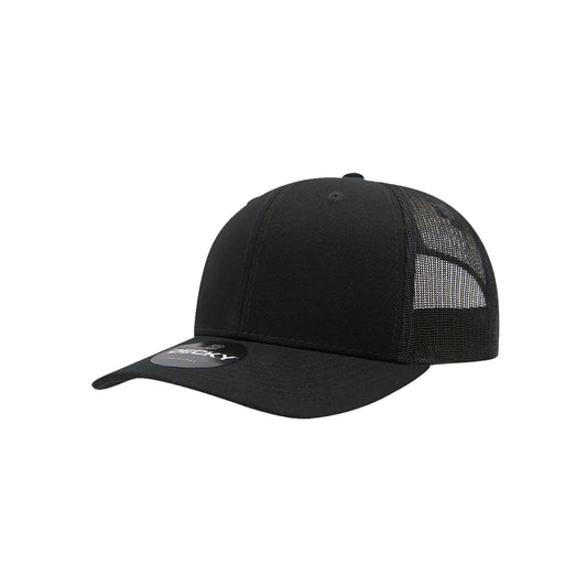 DCURV // Shade - American Bison Design Co. - Black, Curv, Curve, Custom, Decky, Hat, Leather, Mesh, Patch, Snap, Trucker