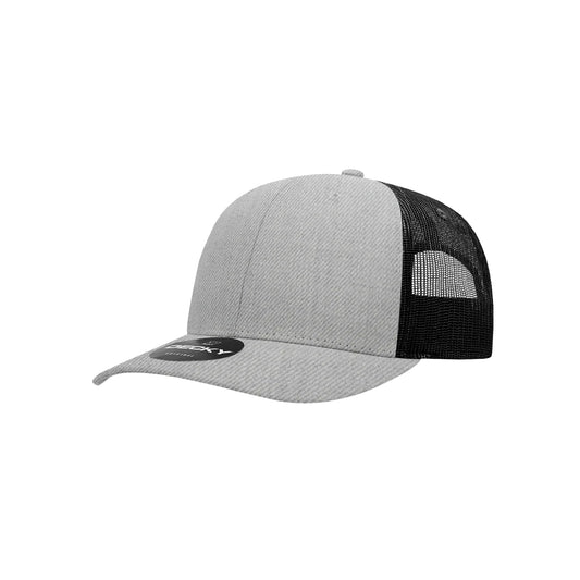 DCURV // Specialist - American Bison Design Co. - Black, Curv, Curve, Custom, Decky, Grey, Hat, Heather, Leather, Mesh, Patch, Snap, Trucker