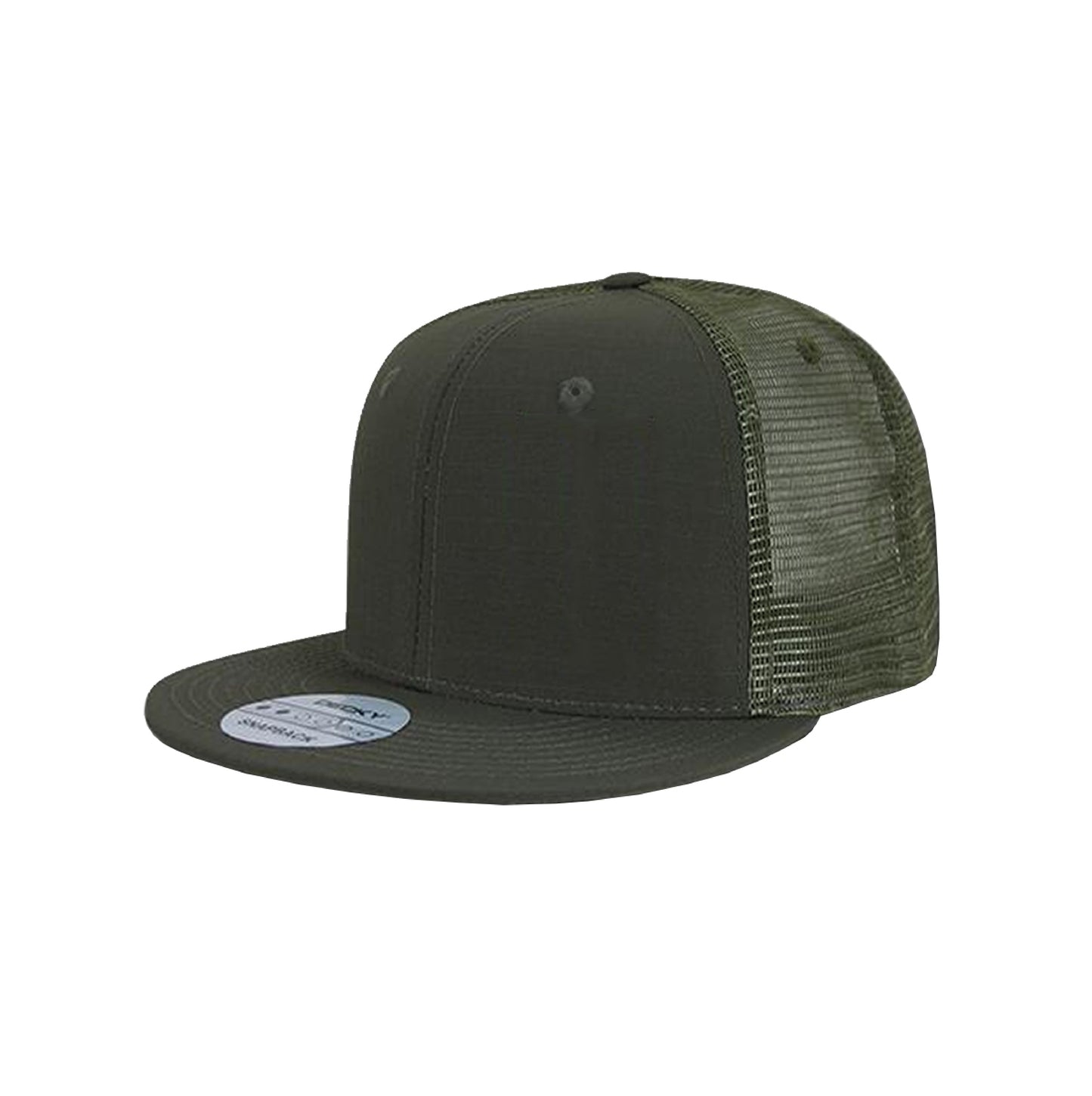 DECKY // Moss - American Bison Design Co. - ["Custom","Decky","Flat","green","Hat","Heather","Leather","Mesh","mossy","od","olive","Patch","Snap","Trucker"]