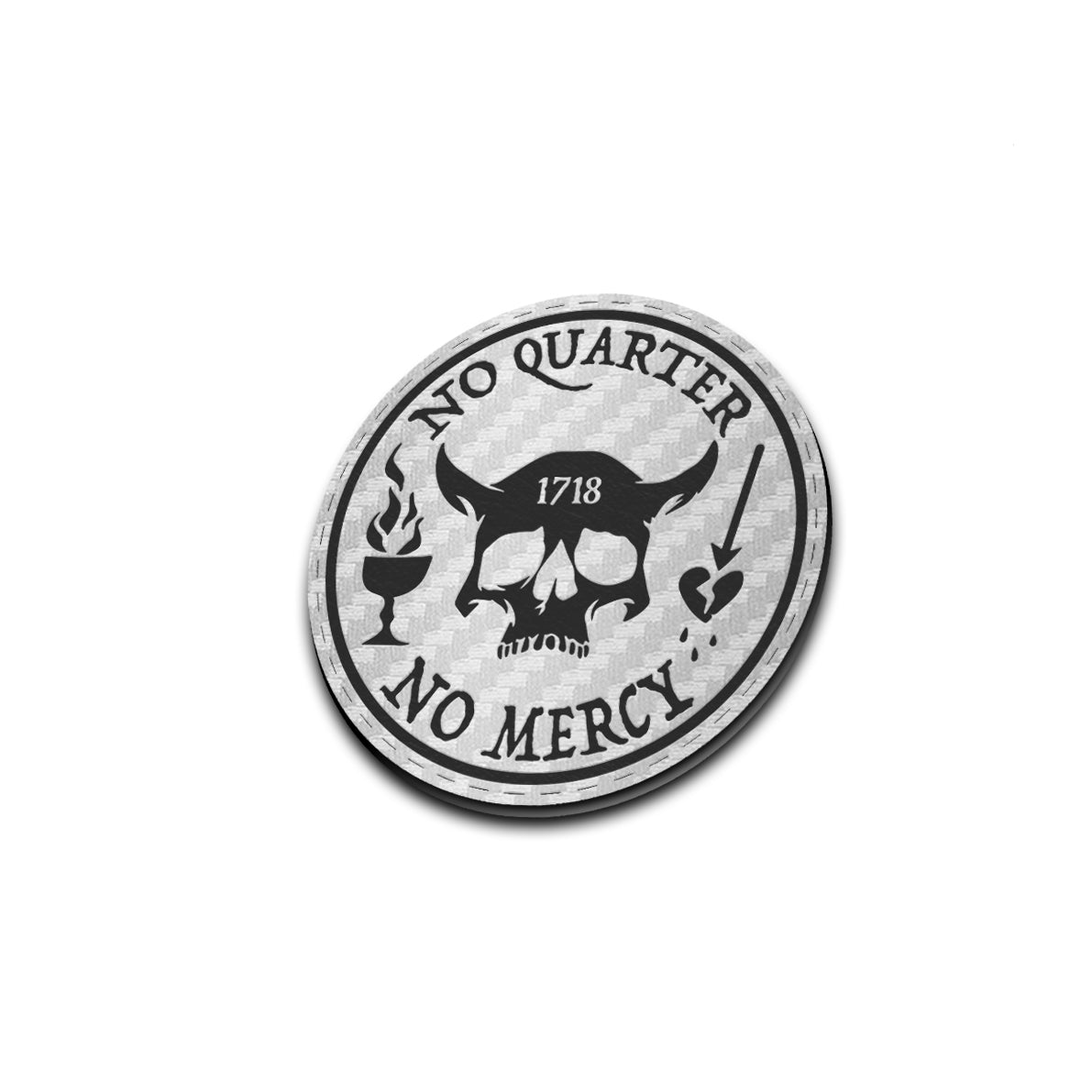 No Quarter - American Bison Design Co. - black, blackbeard, Iron, Leather, On, Patch, pirate, Pre made, Premade, quarter