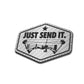 Just Send It / Bow - American Bison Design Co. - compound, game, hunt, hunting, Iron, Leather, On, Patch, Pre made, Premade, target