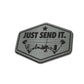 Just Send It / Bow - American Bison Design Co. - compound, game, hunt, hunting, Iron, Leather, On, Patch, Pre made, Premade, target