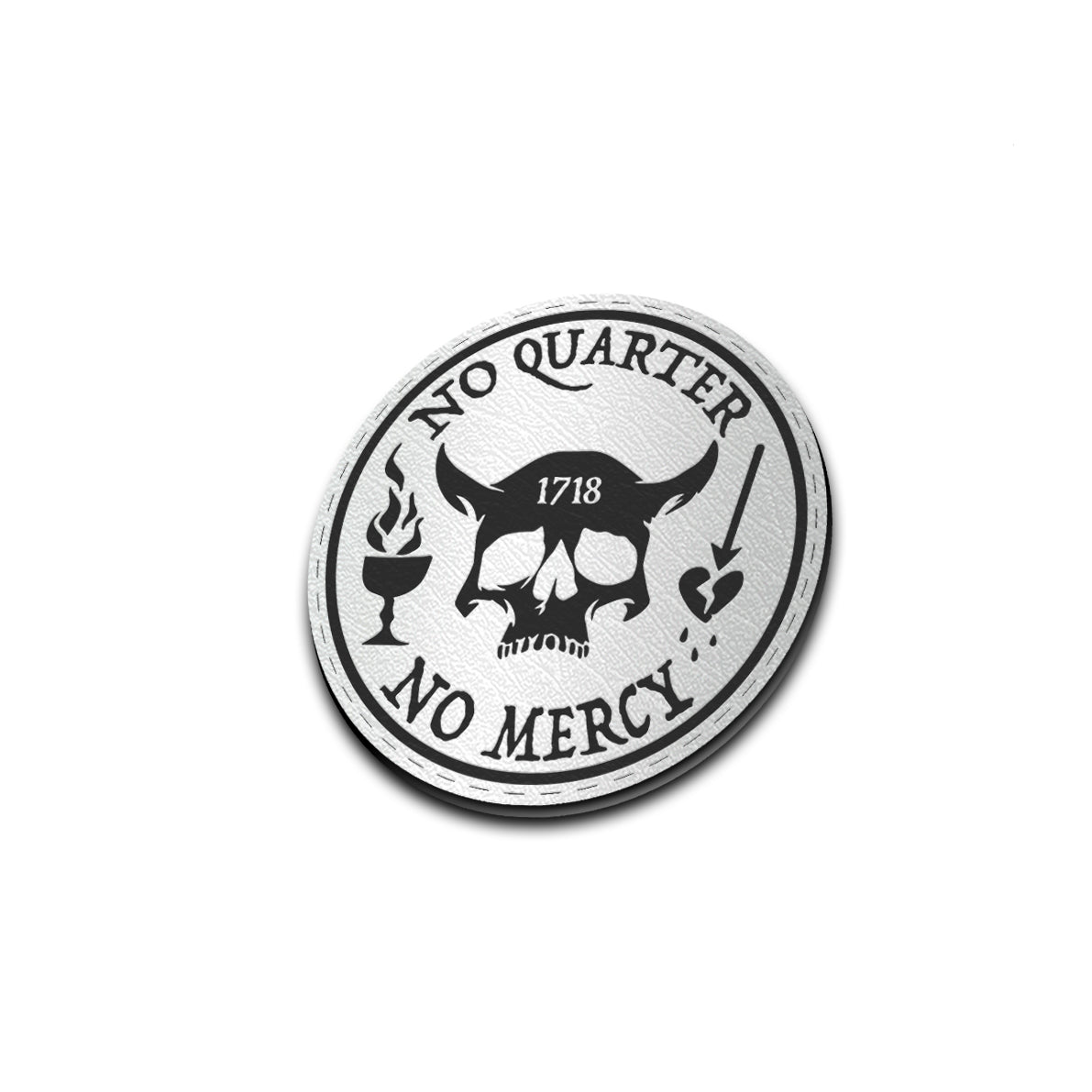 No Quarter - American Bison Design Co. - black, blackbeard, Iron, Leather, On, Patch, pirate, Pre made, Premade, quarter