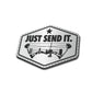 Just Send It / Bow - American Bison Design Co. - compound, game, hunt, hunting, Iron, Leather, On, Patch, Pre made, Premade, target